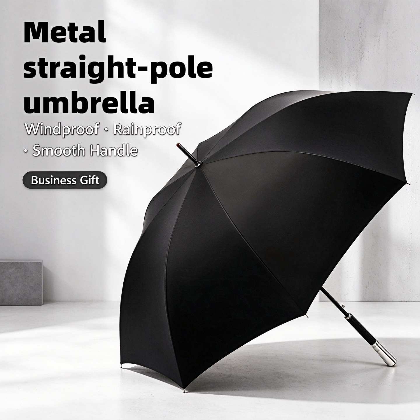Golf Umbrella Large - 클래식한 디자인의 고급 금속 손잡이 우산,