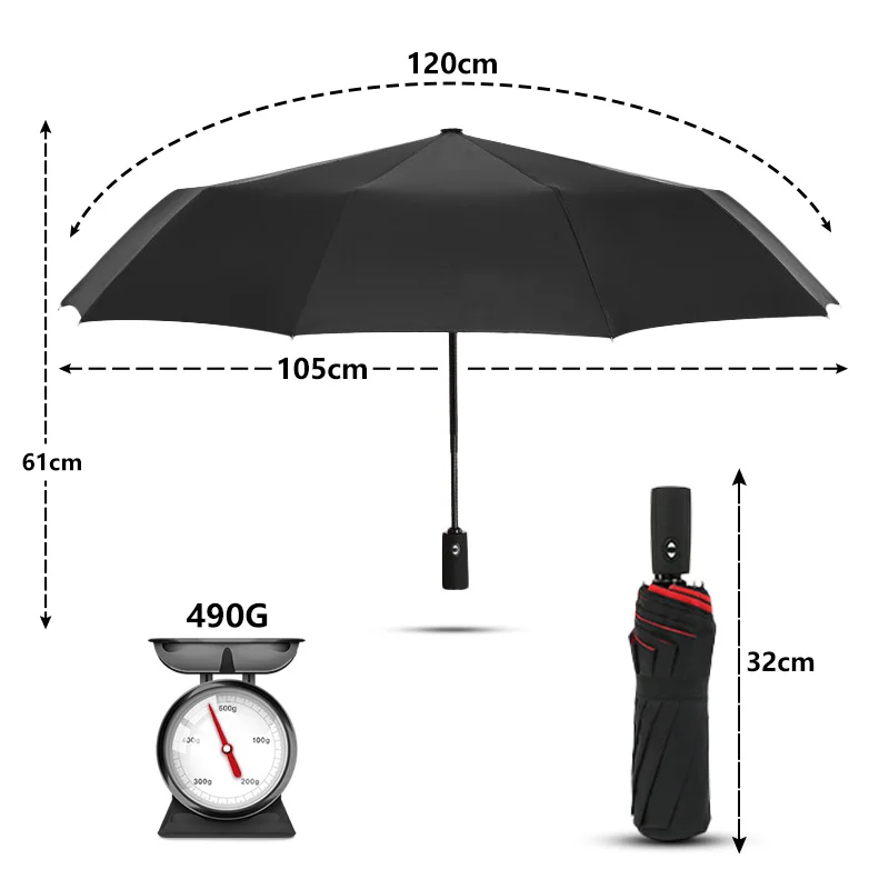 방풍 더블 레이어 방지 우산 완전 자동 비 남성 여성  - Golf Umbrella Large 리뷰 및 가격