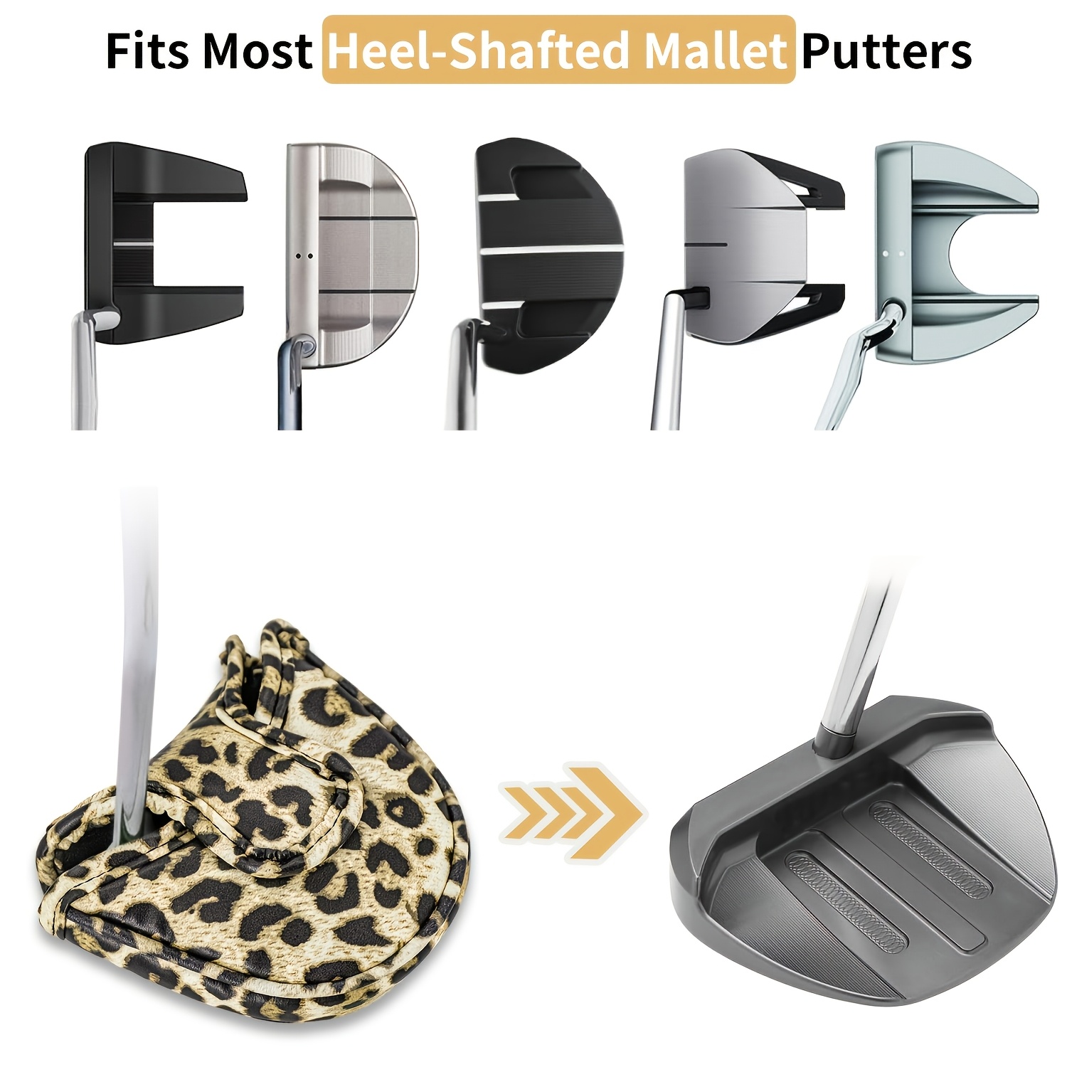 1개입 레오파드 프린트 골프 퍼터 헤드 커버, 트렌디한 - Golf Putter 리뷰 및 가격