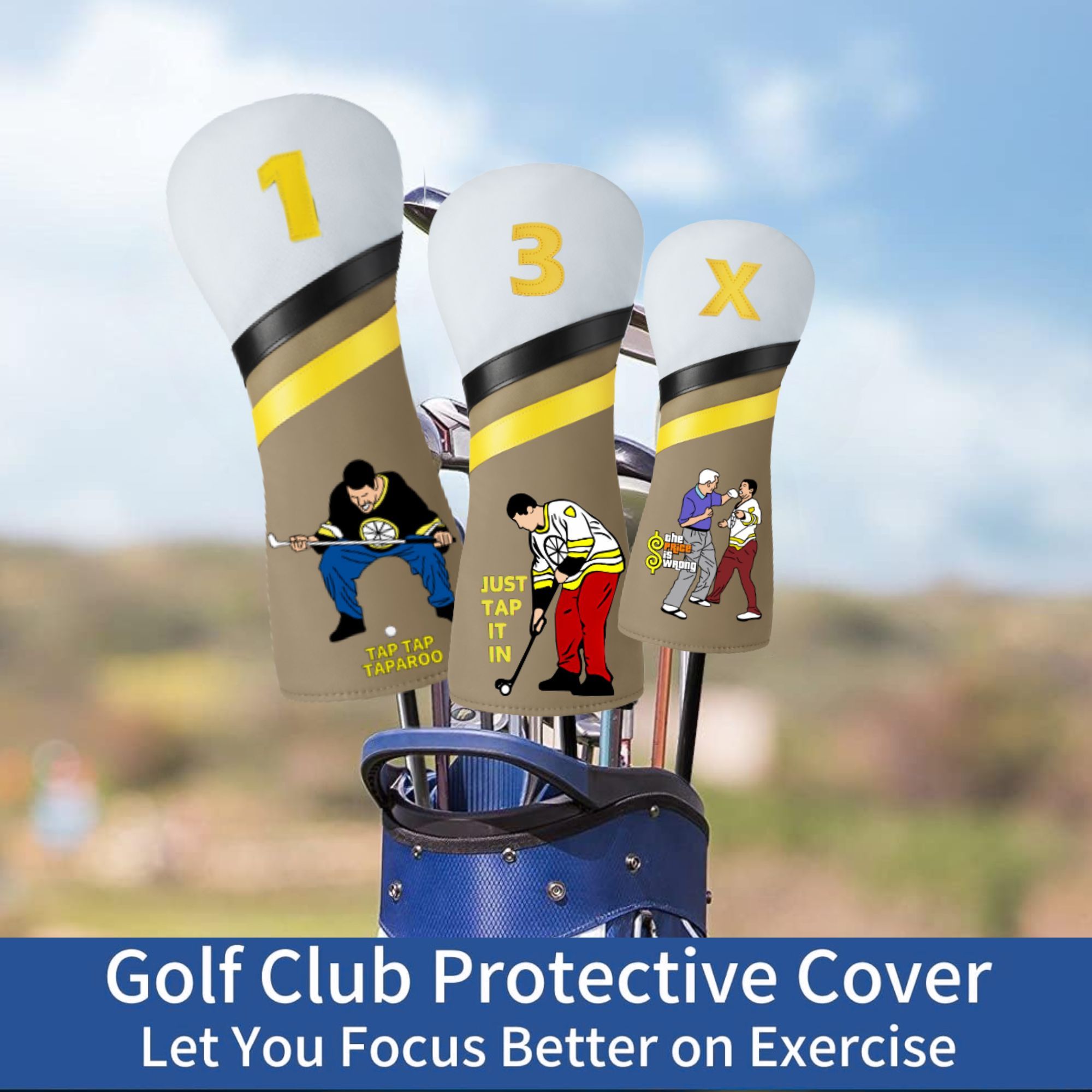 재미있는 기롬어 골프 클럽 커버 (드라이버, 페어웨이  - Golf Tees 리뷰 및 가격