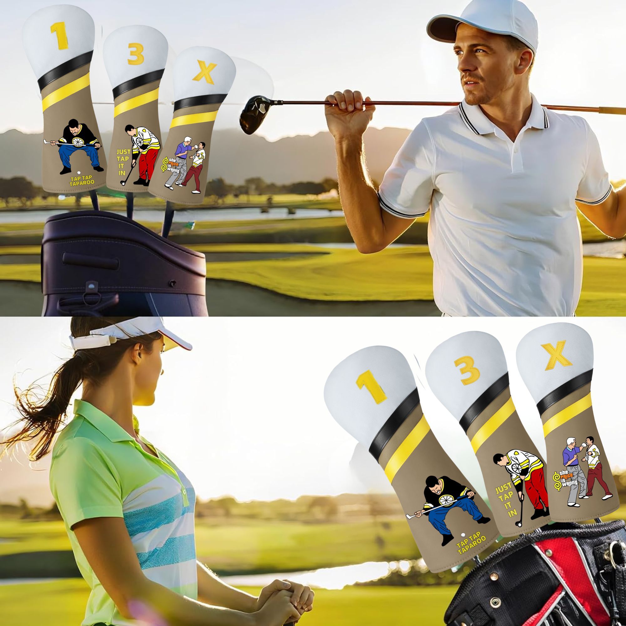 재미있는 기롬어 골프 클럽 커버 (드라이버, 페어웨이  - Golf Tees 리뷰 및 가격